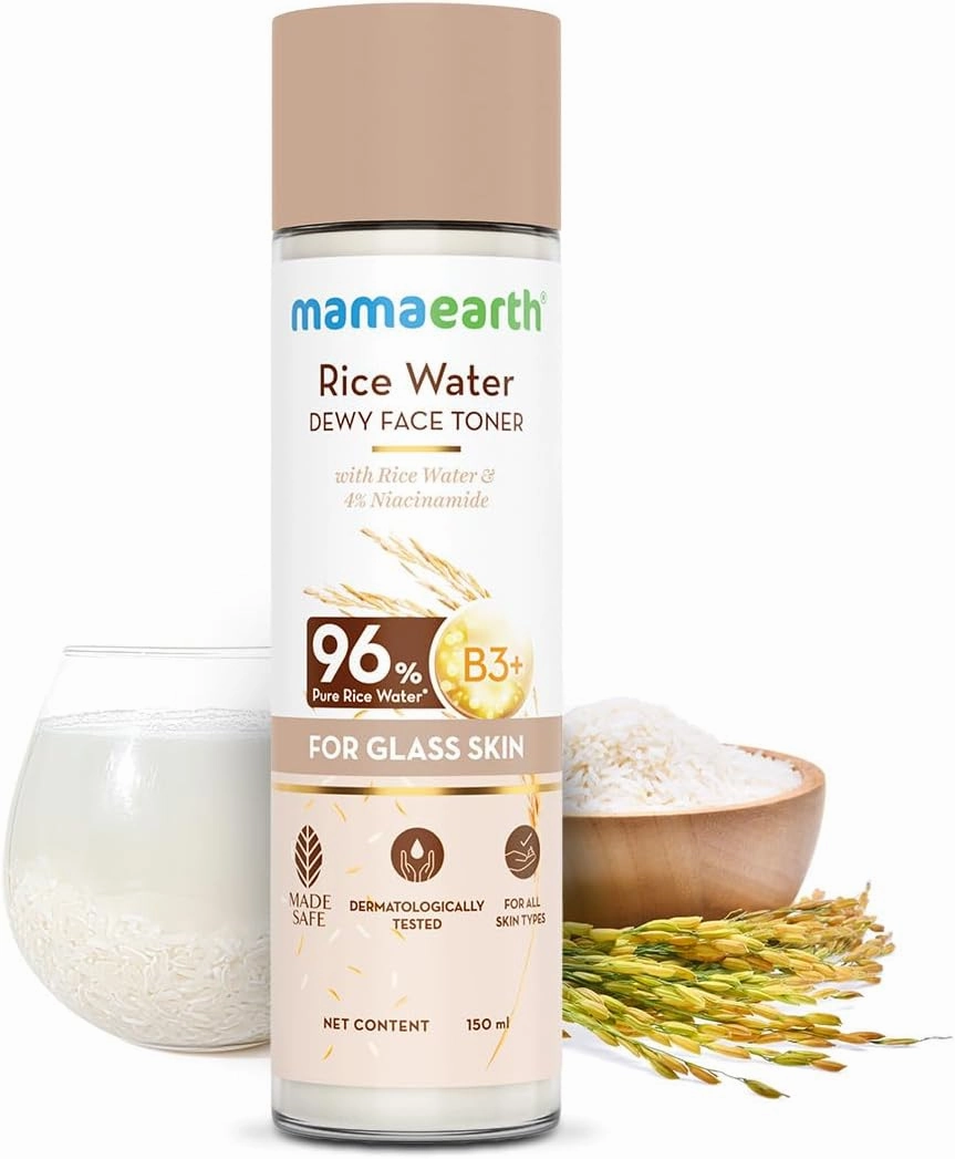 Mamaearth Rice Water Face Toner with Rice Water & Niacinamide | Provides Hydration & Reduces Pores | Korean Inspired Skincare | Suits All Skin Types | 5.07 Fl Oz/150 ml
