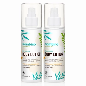 Mambino Organics Daily Essential Body Lotion – Natural & Non-Toxic Moisturizer with Sri Lankan Coconut & Aloe – Hydrating for Dry Skin, Face, Body & Hands – Vegan & Cruelty-Free Skin Care 5 floz 2Pack