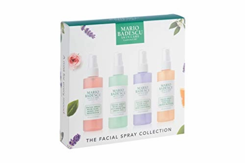 Mario Badescu Facial Spray Collection with Rose Water, Cucumber, Lavender and Orange Blossom, Multi-Purpose Cooling and Hydrating Face Mist for All Skin Types, Dewy Finish, 4 Fl Oz (Pack of 4)