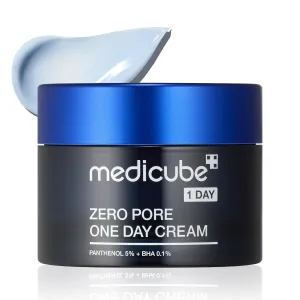Medicube Zero Pore One-Day Cream 1.7 fl.oz - Visibly Smaller Pores, Controls Excess Oil - Pore Refining Cream with Panthenol, Salicylic Acid, and Niacinamide - Korean Skincare