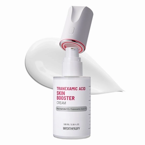 MEDITHERAPY Tranexamic Acid Skin Booster Cream   Device 3.38 Fl Oz - Korean Face Moisturizer with 5% Niacinamide & 3% TXA - At Home Face Massager Tool for Radiant Glow - Boosts Skin Absorption by 770%
