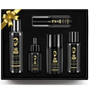Mens Advanced Anti-Aging Skin Care Kit - Retinol & Hyaluronic Acid Facial Care Set for Wrinkle Reduction, Deep Hydration & Firming | All Skin Types | Daily Routine for Men