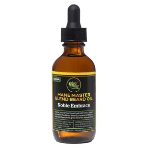 Mia More Oils Mane Master Beard Oil 2 oz - Natural Beard Growth Oil | Organic Vanilla Scented Beard Oil | Hydrating, Soothing, & Travel Essential - Vanilla/Noble Embrace