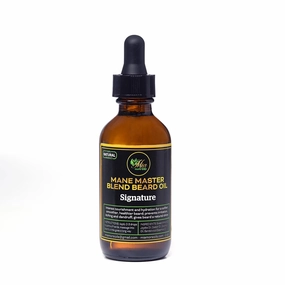 Mia More Oils Mane Master Beard Oil 2oz - Organic Beard Oil with Jojoba & Castor Oil for Beard Growth, Natural Beard Oil for Men | Hydrating, Soothing, & Travel Essential - Sandalwood/Signature