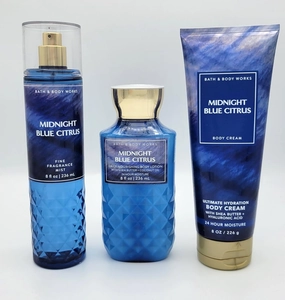 Midnight Blue Citrus 3 pc- Bundle Care Set, Fine Fragrance Mist 8 fl oz, Daily Nourishing Body Lotion 8 fl oz, Ultimate Hydration Body Cream 8 oz