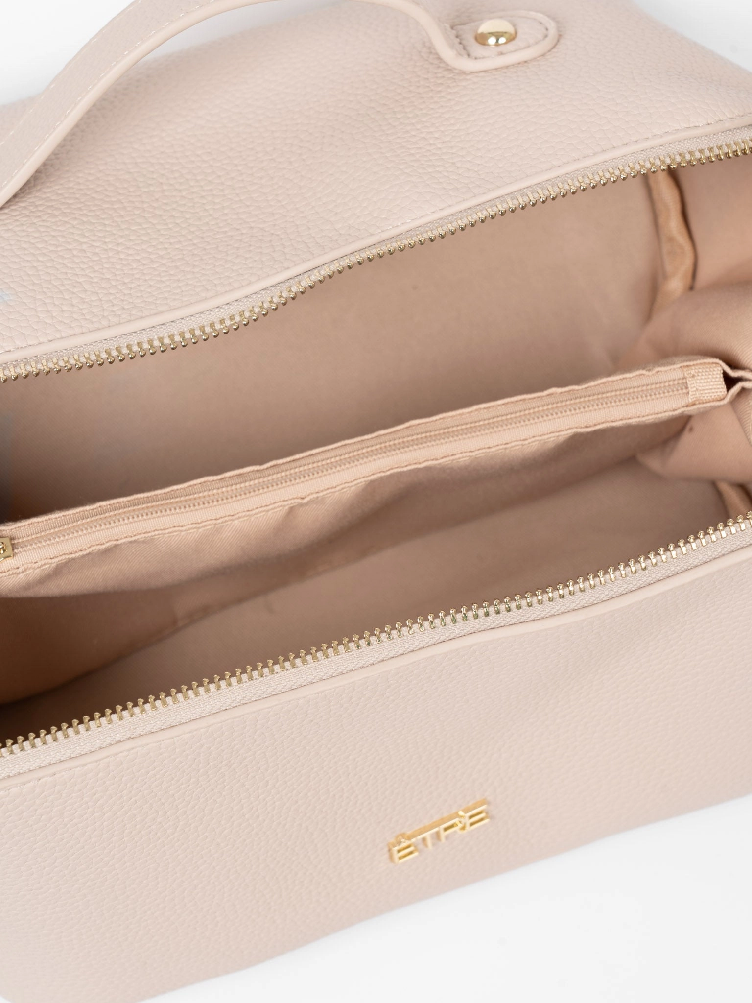 Mila Vanity Case - Nude, Pebbled Faux Leather