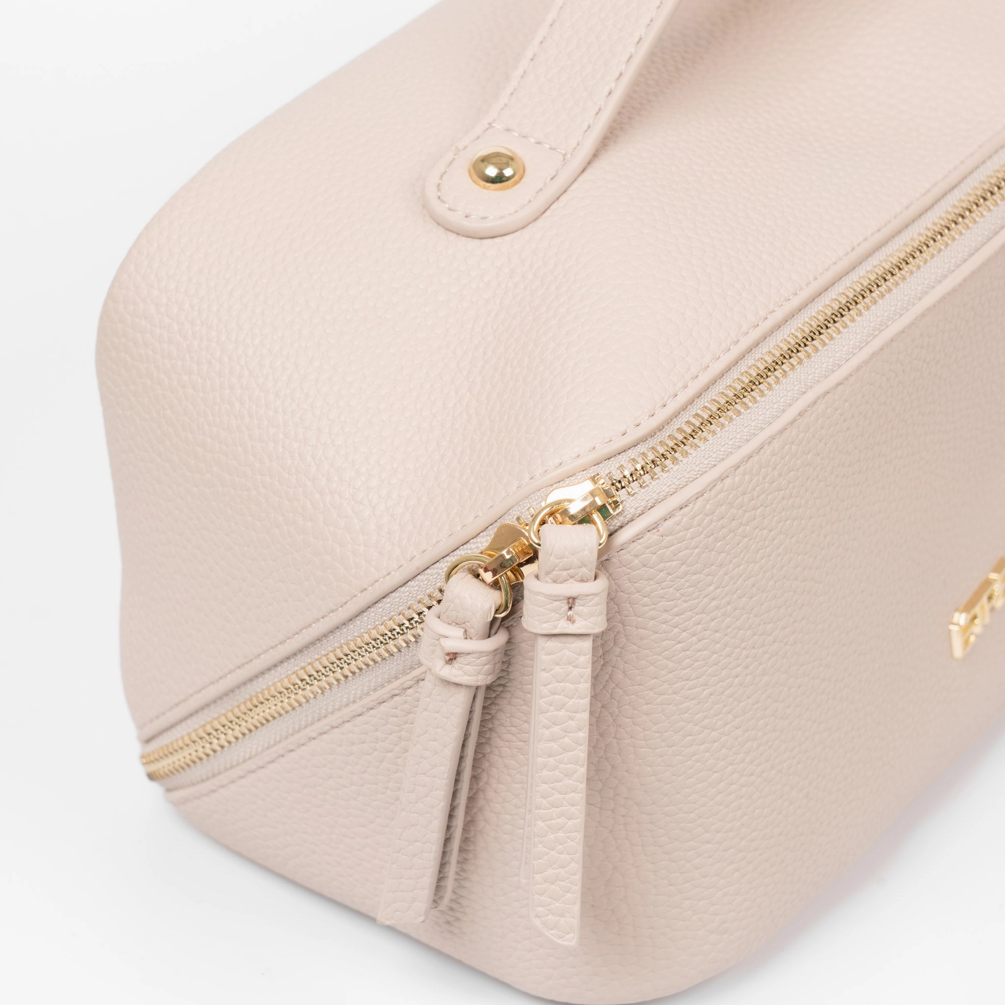 Mila Vanity Case - Nude, Pebbled Faux Leather