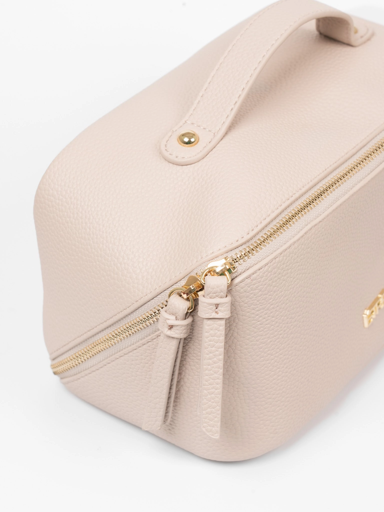 Mila Vanity Case - Nude, Pebbled Faux Leather