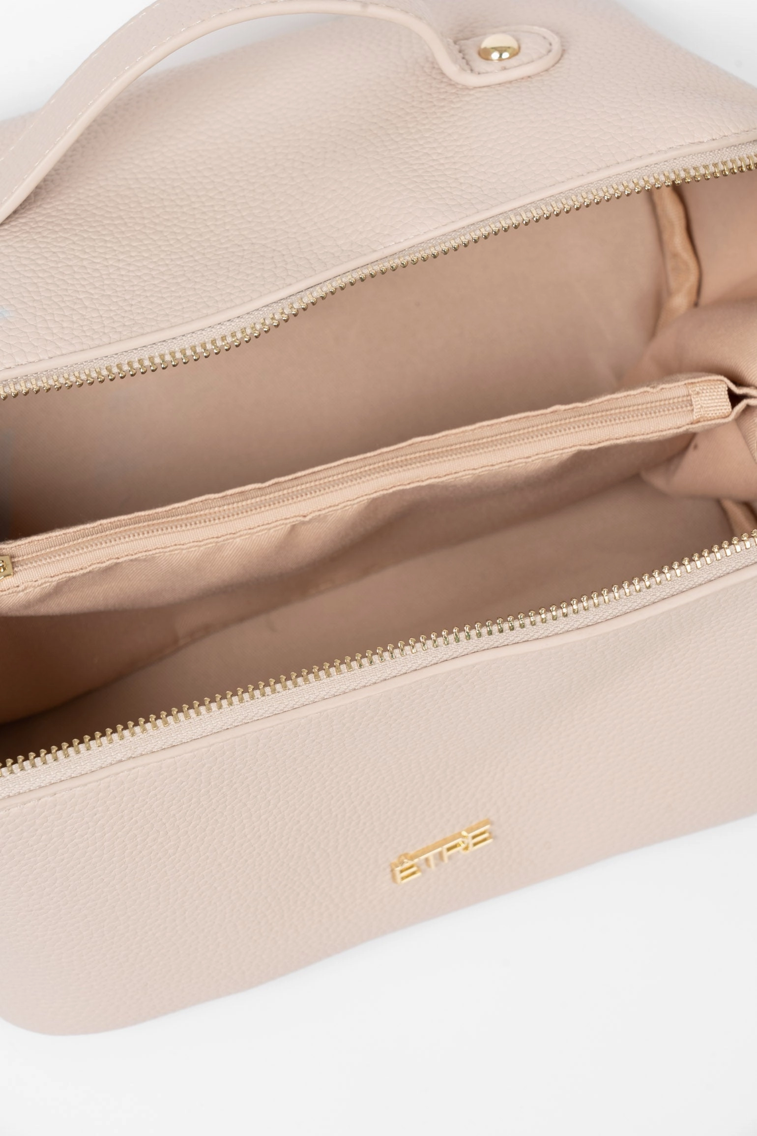 Mila Vanity Case - Nude, Pebbled Faux Leather