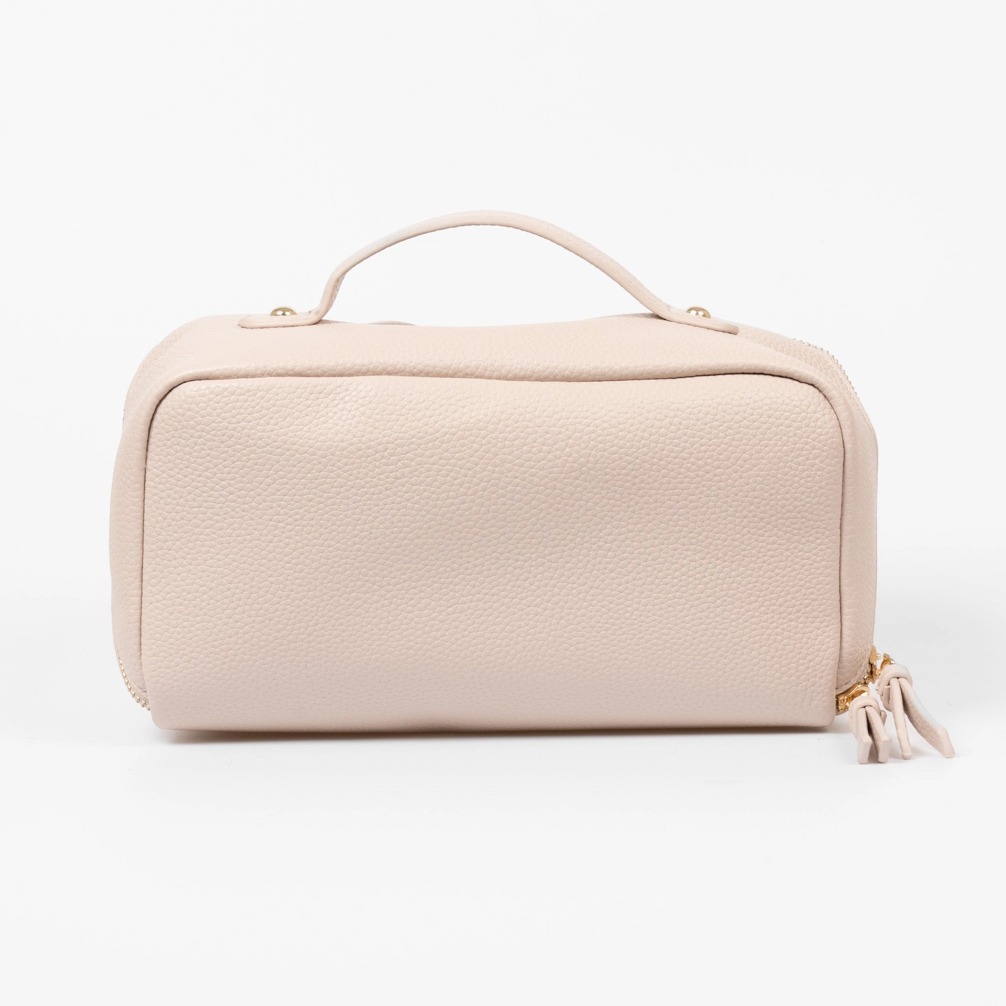 Mila Vanity Case - Nude, Pebbled Faux Leather