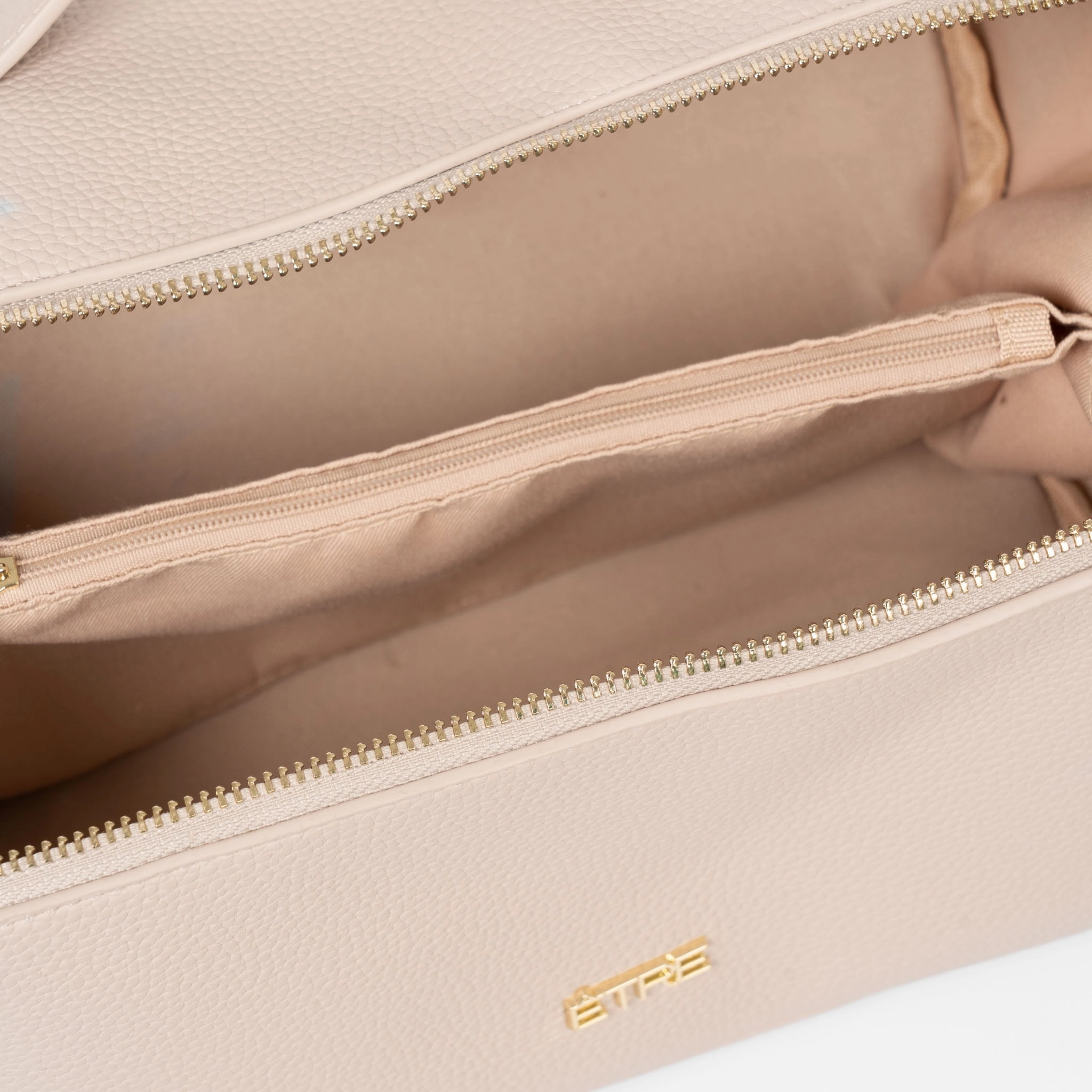 Mila Vanity Case - Nude, Pebbled Faux Leather