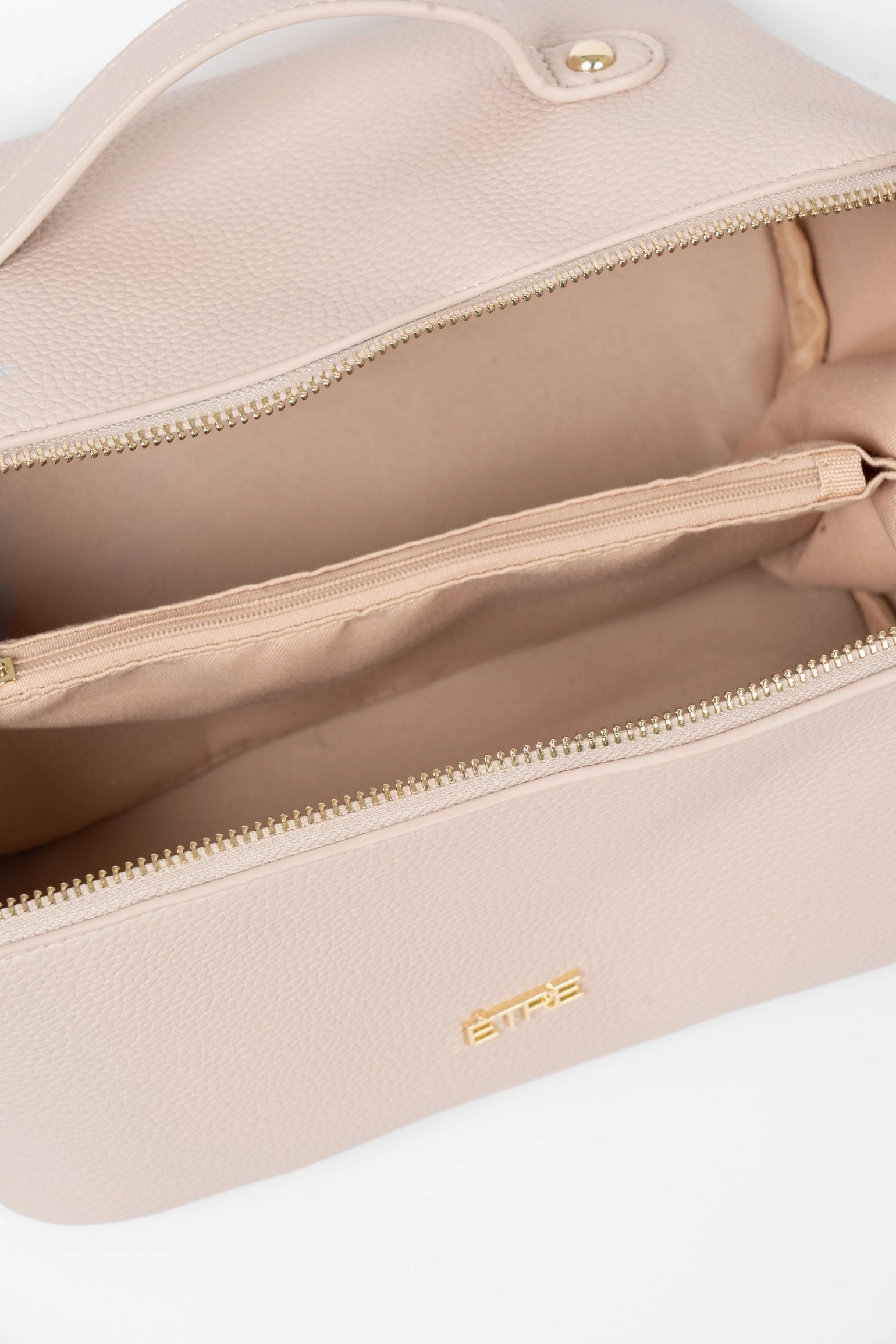 Mila Vanity Case - Nude, Pebbled Faux Leather