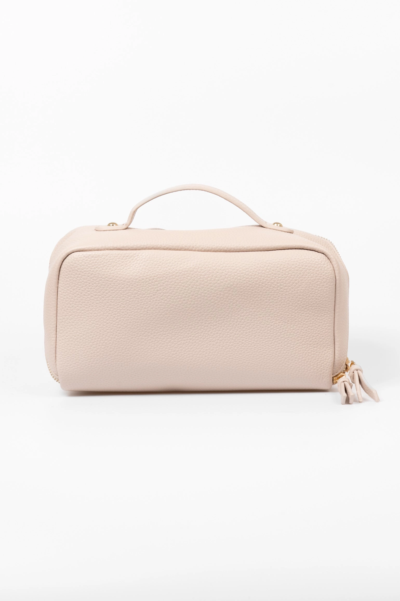 Mila Vanity Case - Nude, Pebbled Faux Leather