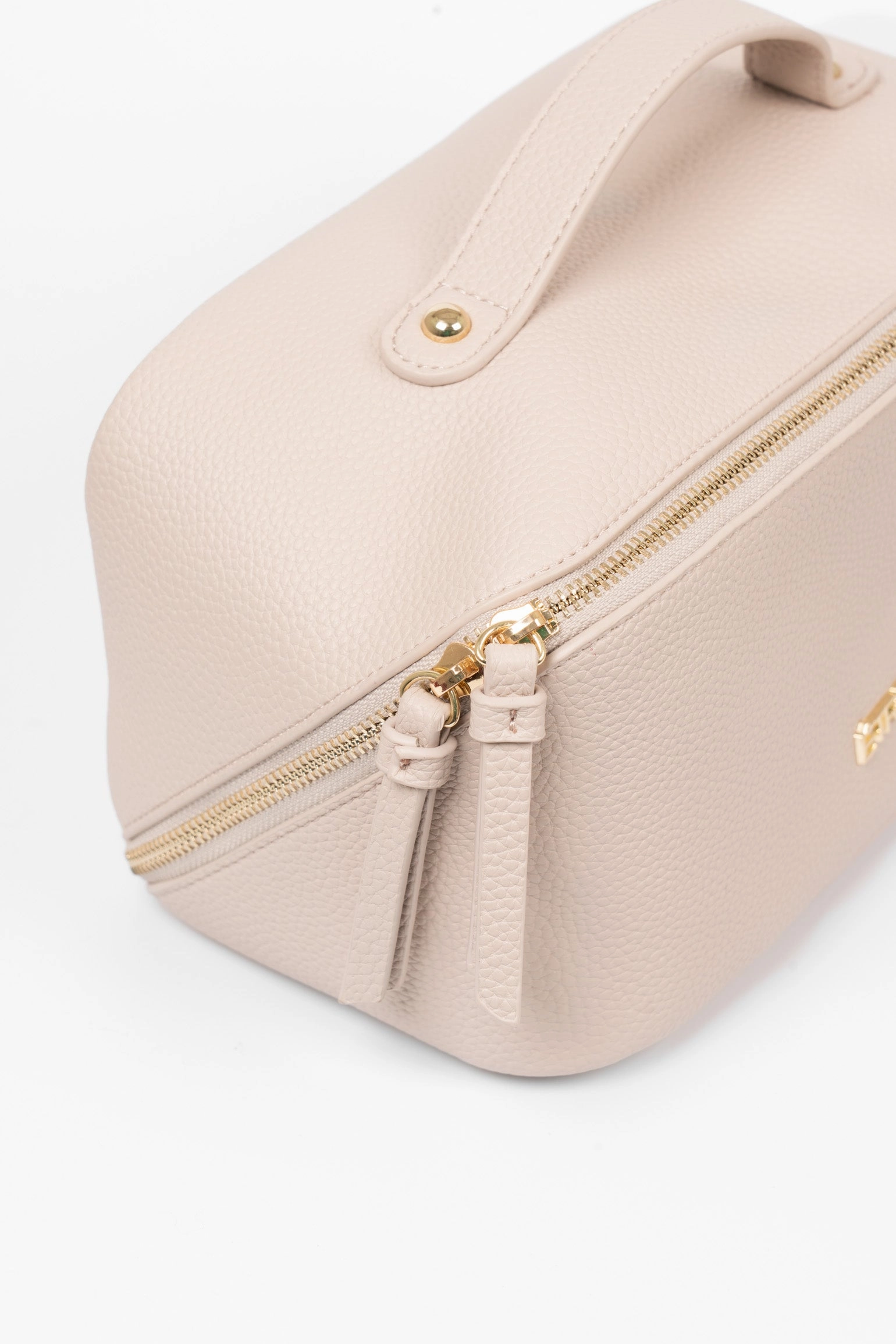 Mila Vanity Case - Nude, Pebbled Faux Leather