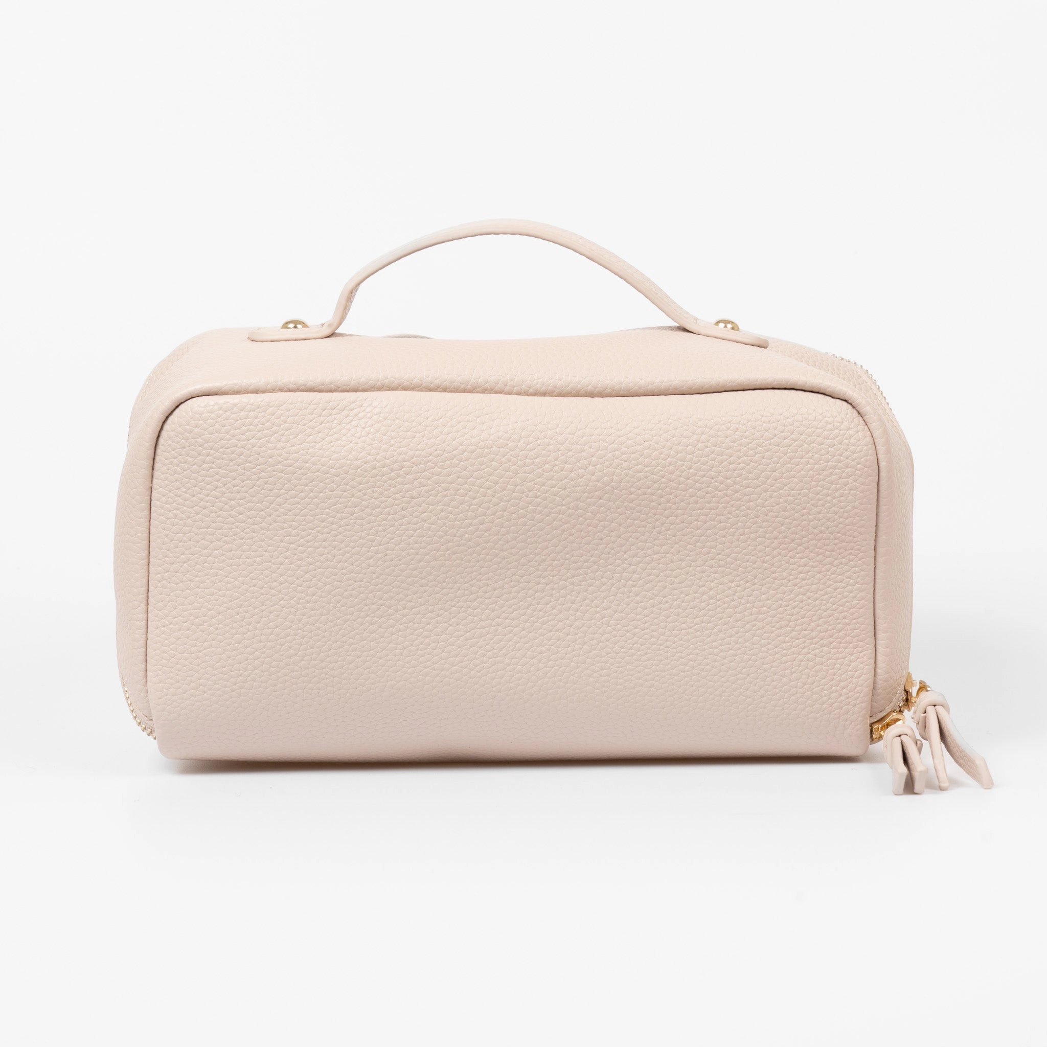 Mila Vanity Case - Nude, Pebbled Faux Leather