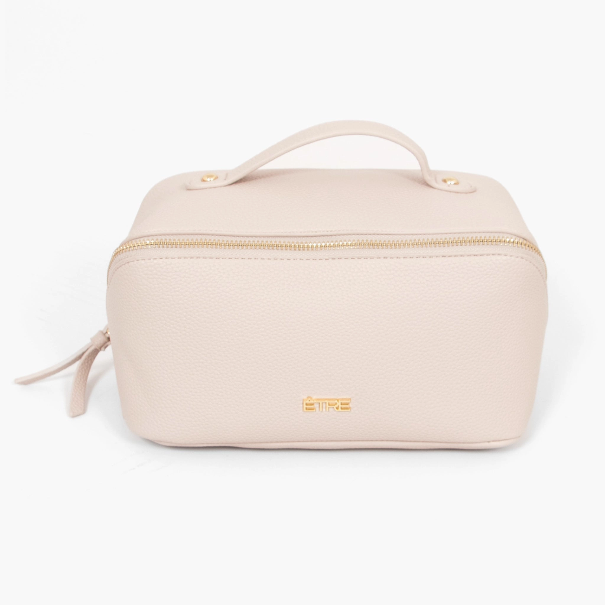 Mila Vanity Case - Nude, Pebbled Faux Leather