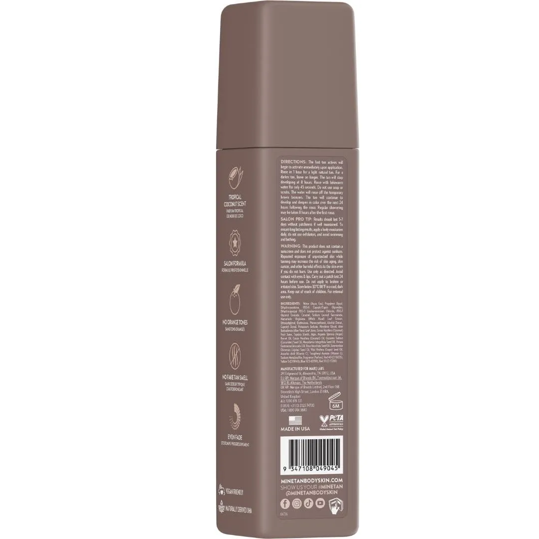 MineTan Dark Self Tanning Foams | Bronze Collection - Best Fake Tanner Mousse for a Deep Instant Bronzing Glow, 1 Hour Express, Face & Body, Ultra Hydrating Formula, Coconut Scented, 6.7 Fl Oz