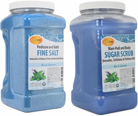 Minty Sensation Combo: Detox Foot Soak (128 Oz) - Dead Sea Salts, Argan Oil, Coconut Oil - Hydrates, Softens   Sugar Body Scrub (128 Oz) - Exfoliating, Moisturizing, Nourishing, Glow, Smooth Skin