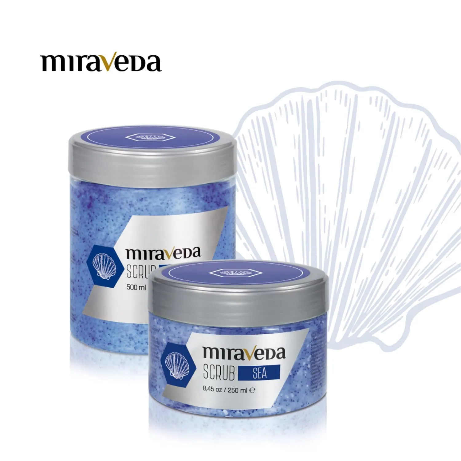 Miraveda by Italwax Sea Scrub - 250ml / 8.45fl.oz - Scrubs for professional and home use skin care - Moisturizing and nourishing treatments on the hands, feet, and body​