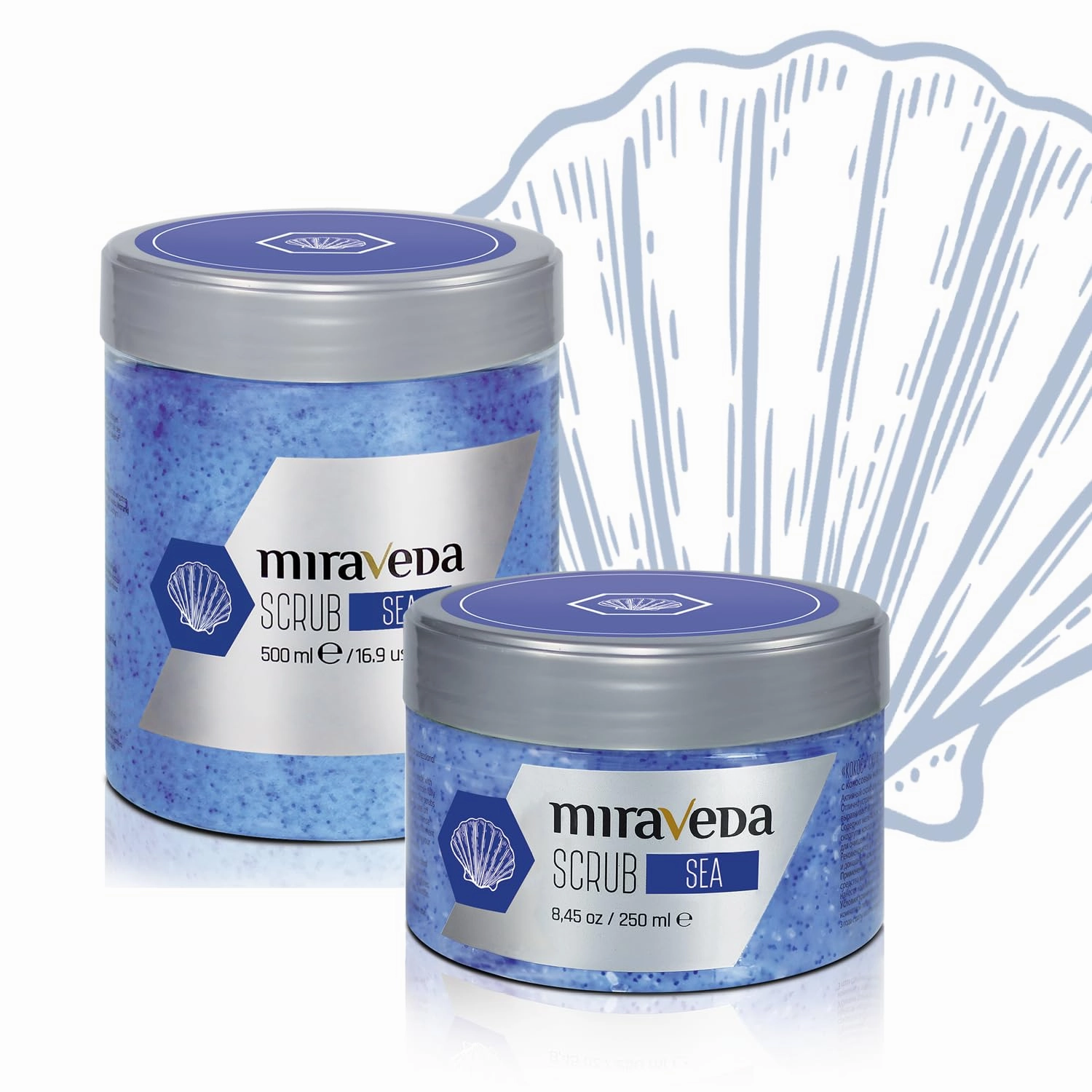 Miraveda by Italwax Sea Scrub - 500ml / 16.9fl.oz - Scrubs for professional and home use skin care - Moisturizing and nourishing treatments on the hands, feet, and body​