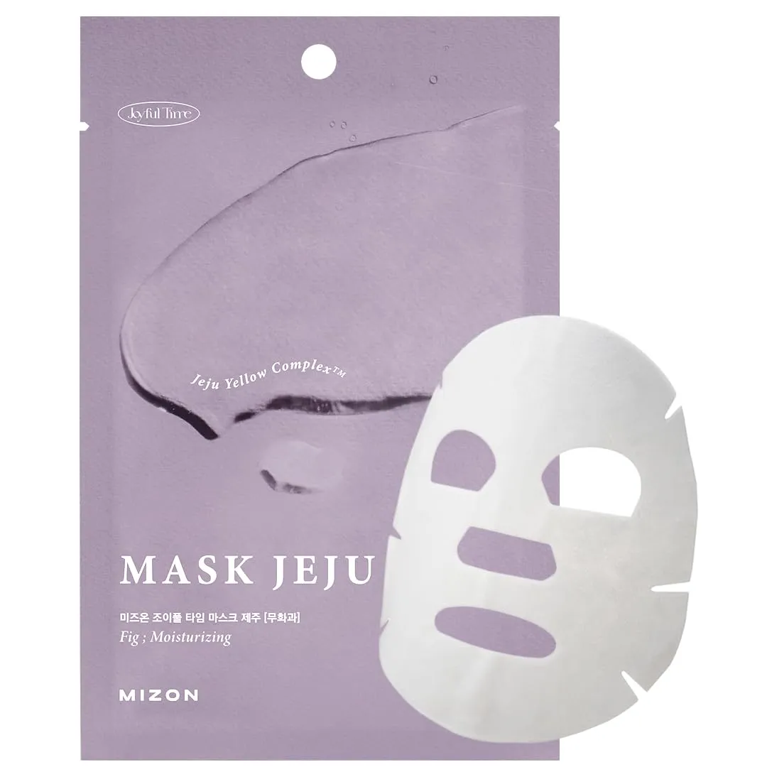 MIZON Joyful Time Jeju Face Mask Bundle (10 PCS) – Multi-Pack with 2 of Each: Heartleaf, Fig & Aloe, Lotus, Hydrangea & Camellia (Fig)