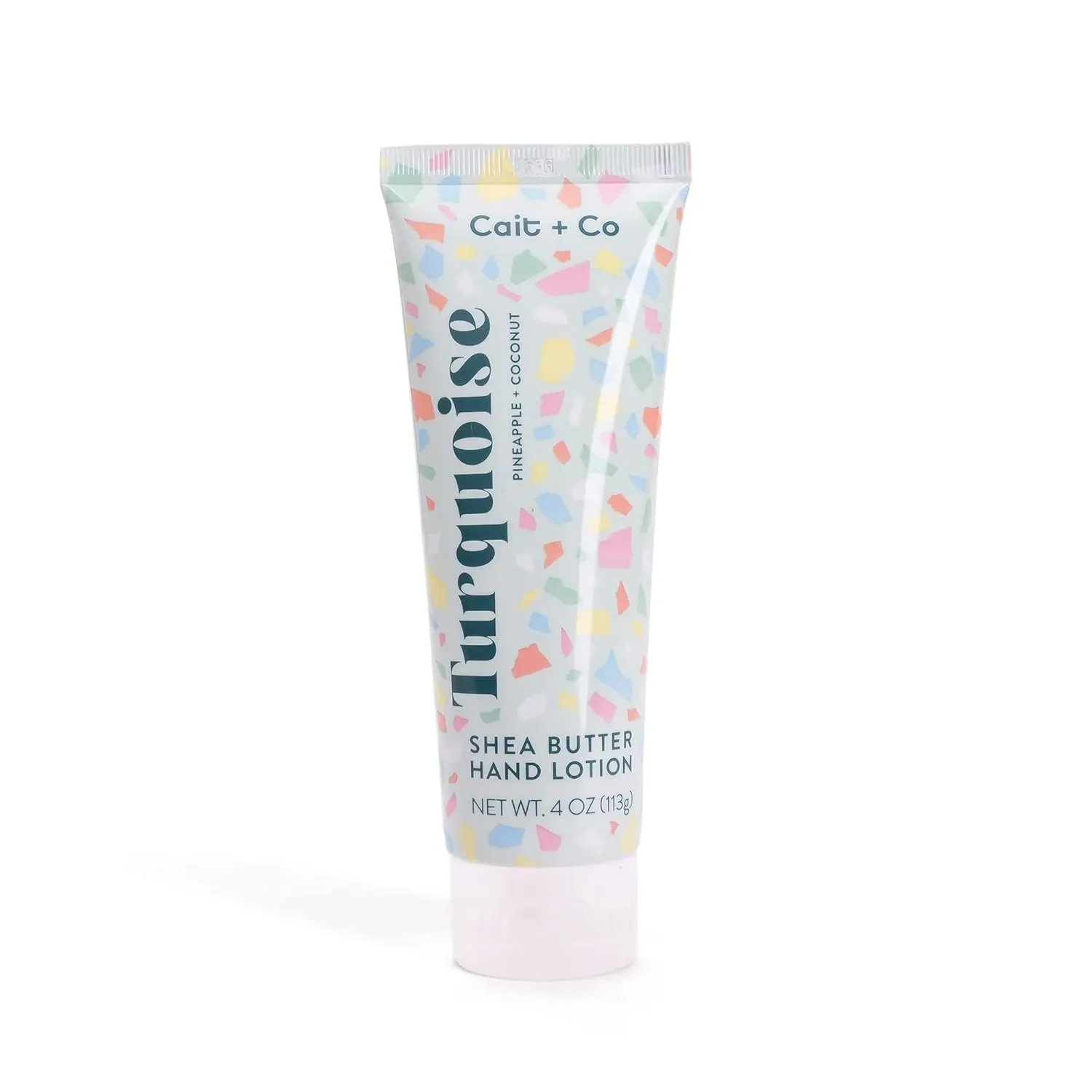 Moisturizing Hand Cream Lotion, Nourishing Skin Care, 4 Ounce Shea Butter, Pineapple and Coconut Scent, Turquoise