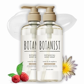 Moisturizing Body Wash for Dry & Sensitive Skin Women & Men, Organic Body Soap Gel with Shea Butter, Coconut Oil & Aloe from Japan, Paraben& Sulfate Free Water Lily& Raspberry 16.5 Fl Oz 2EA