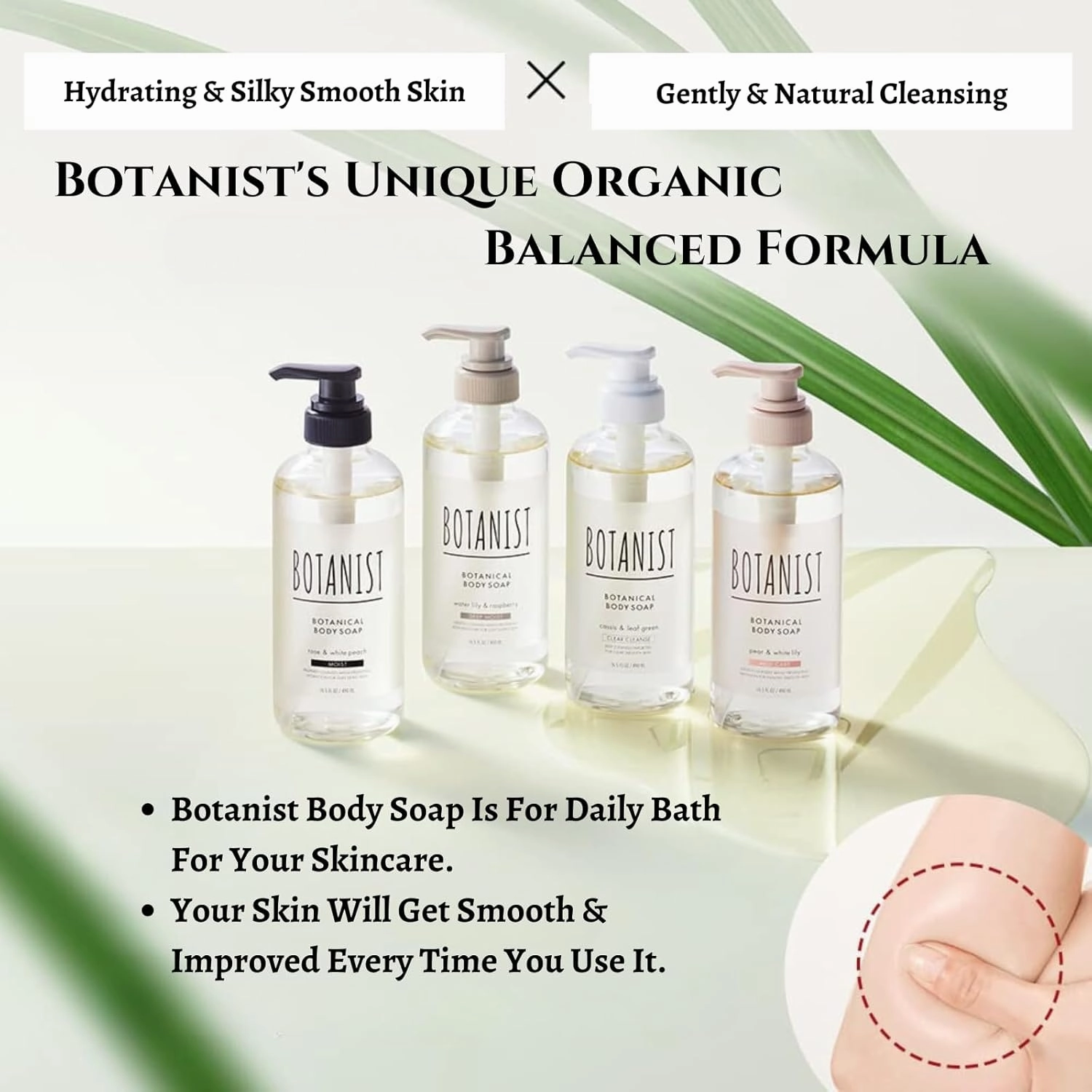 Moisturizing Body Wash for Dry & Sensitive Skin Women & Men, Organic Body Soap Gel with Shea Butter, Coconut Oil & Aloe from Japan, Paraben& Sulfate Free Water Lily& Raspberry 16.5 Fl Oz 2EA