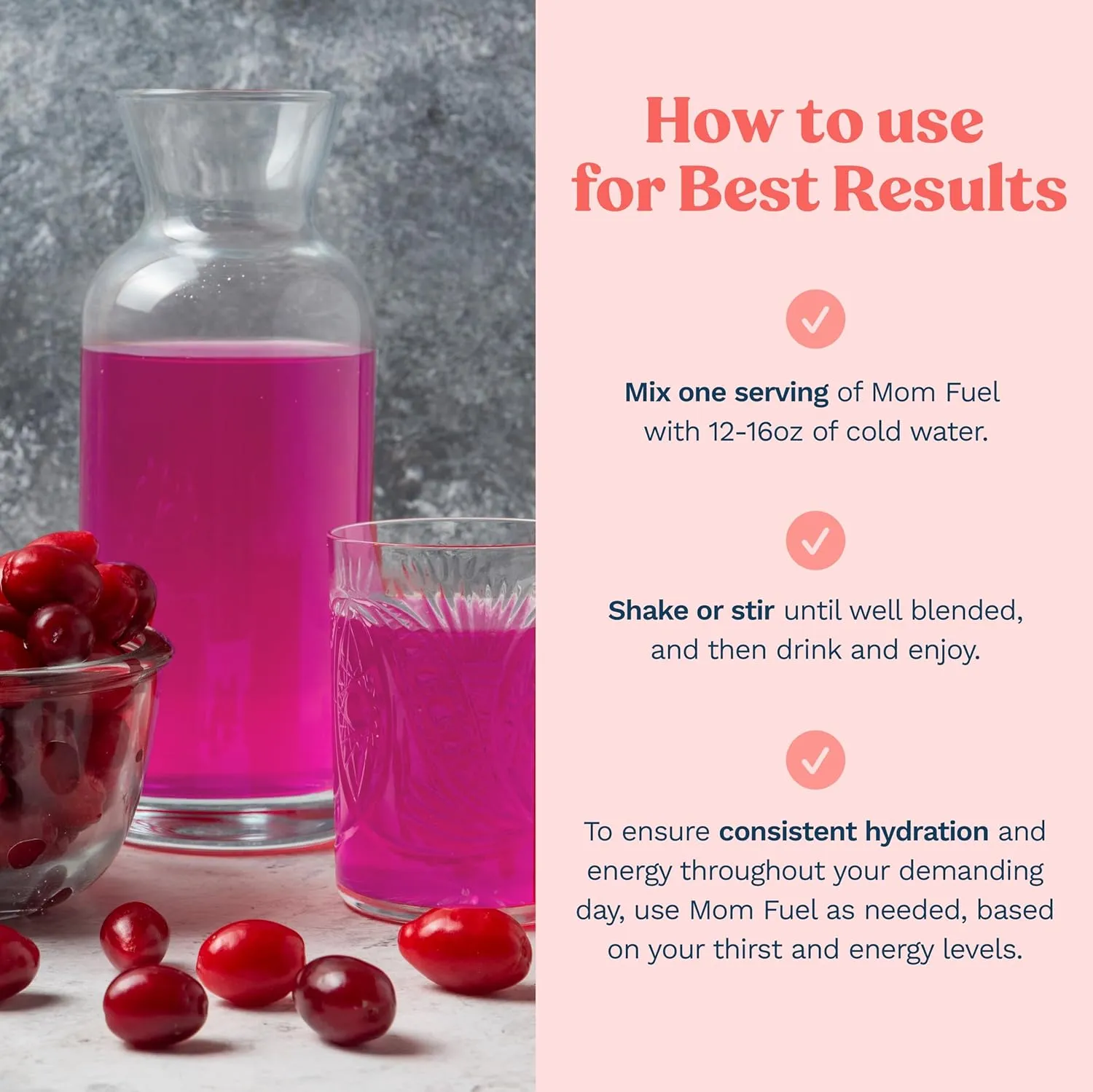 Mommy Knows Best Mom Fuel Electrolyte Drink Mix for Moms, Hydration Support - for Pregnancy, Prenatal, Electrolytes   Trace Minerals, Lactation Drink Mix Supplement (8 Count)