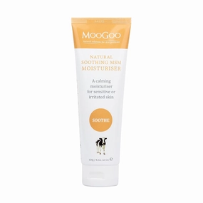 MooGoo Soothing MSM Moisturiser - Calming Face & Body Moisturiser for Sensitive, Red or Sunburnt, Dry, or Irritated Skin Including Eczema, Psoriasis & Rosacea (4.2 Fluid ounces)