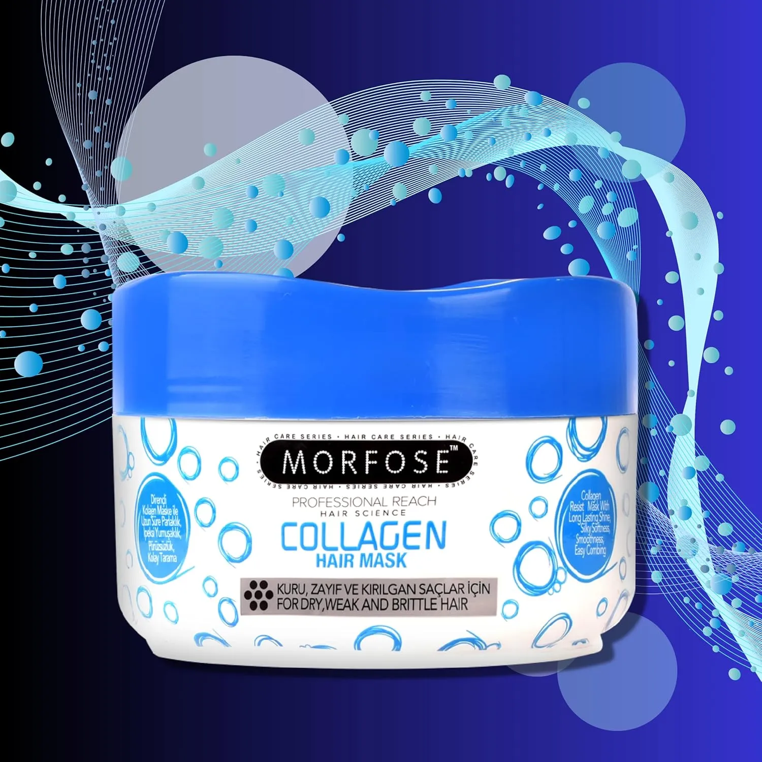 Morfose Professional Milk Therapy Hair Mask for Dry, Damaged, or Brittle Strands, 12 Essential Amino Acids, and Proteins, Fuller Healthier, Softer look, (large, 16.9 Fl Oz) (Collagen)