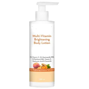 Multi-Vitamin Brightening Body Lotion 5% Vitamin C, 5% Niacinamide(B3), Panthenol (B5), Vitamin E, Turmeric & Kakadu plum, Non Stickey 100Ml,3.53 Floz