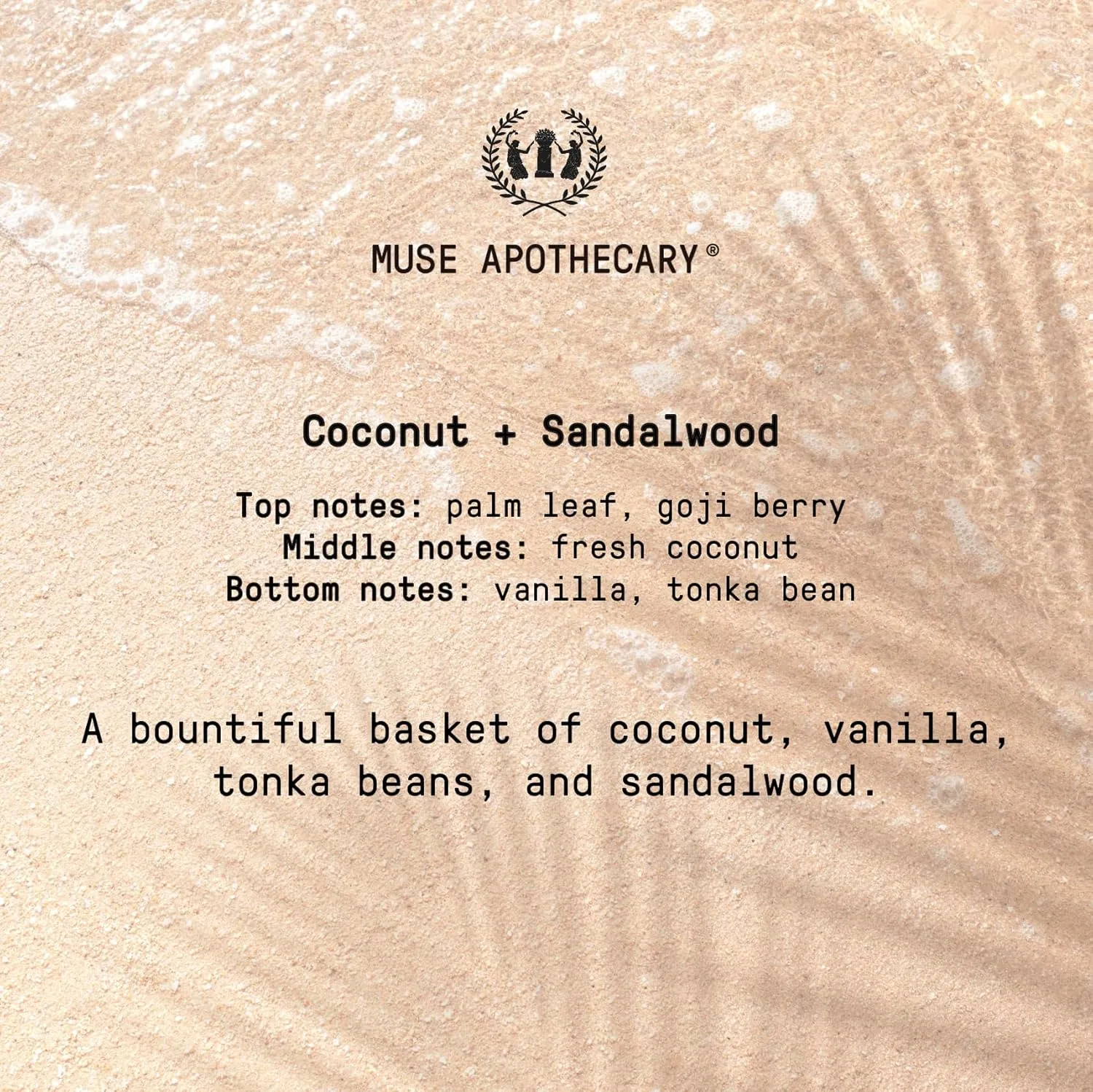 Muse Apothecary Body Ritual Hydrating - Coconut Sandalwood Body Wash for Women & Men - Essential Oil Infused Aromatherapy Body Wash - 32 Ounce