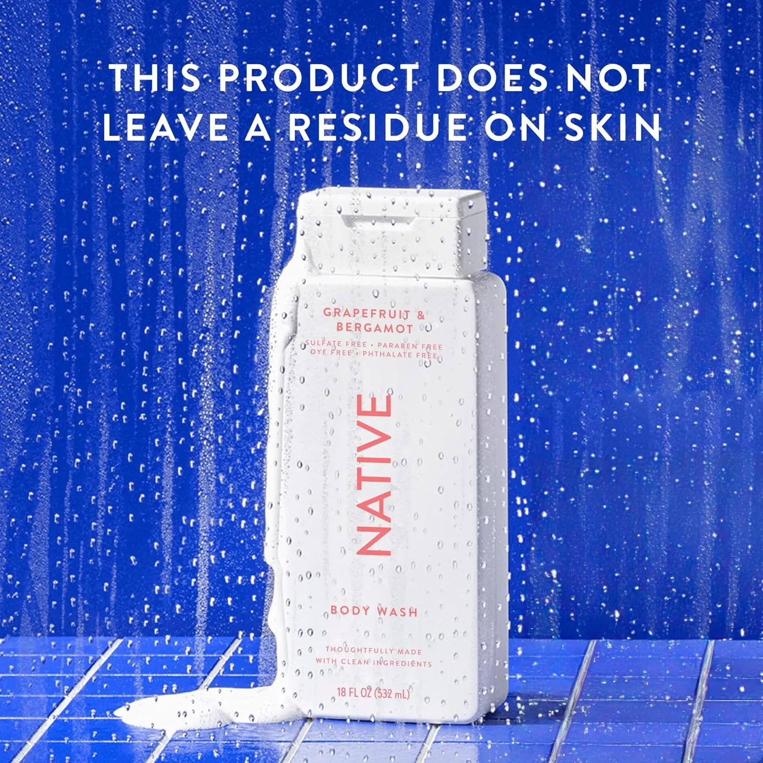 Native Body Wash Contains Naturally Derived Ingredients | For Women & Men, Sulfate, Paraben, & Dye Free Leaving Skin Soft and Hydrating | Grapefruit & Bergamot 18 oz - 2 Pk