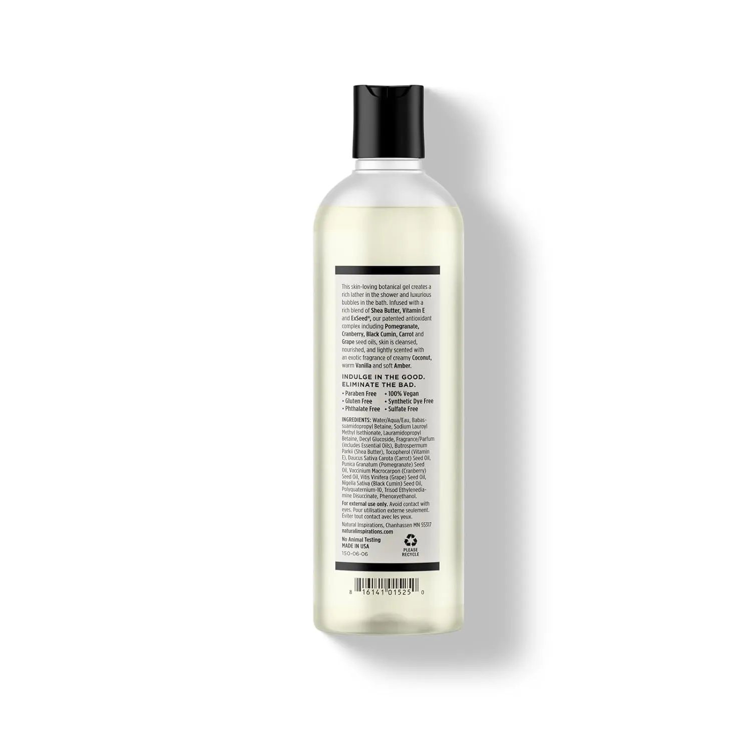 Natural Inspirations Coconut Ambre Vanille Moisturizing Bath & Shower Gel 12.5oz