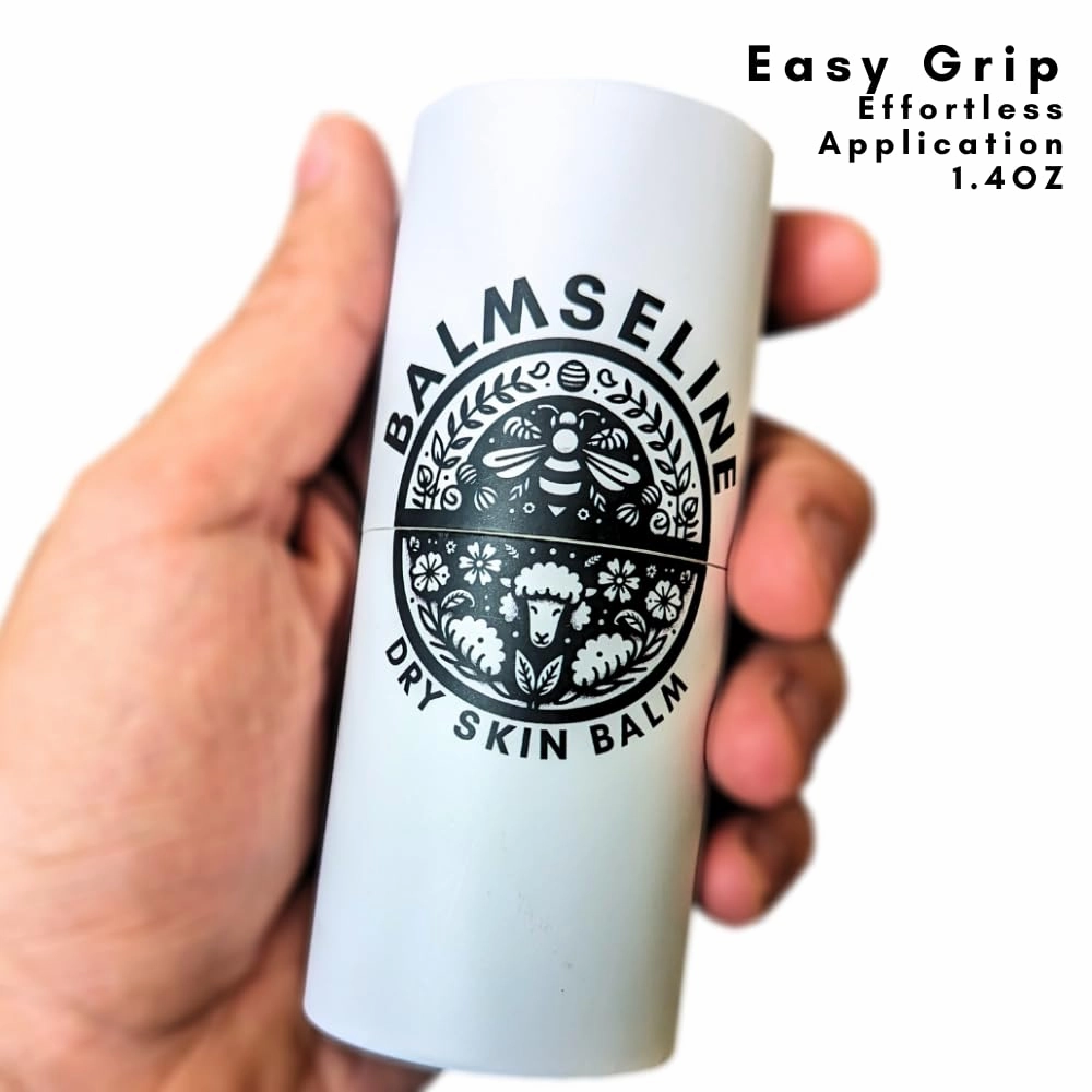 Natural Moisturizing Balm Stick - Nourishing Skincare with Eco-Friendly Packaging (1.4OZ), lanolin, beeswax, hemp oil, olive oil, coconut oil, shea butter, peppermint, and eucalyptus oil.