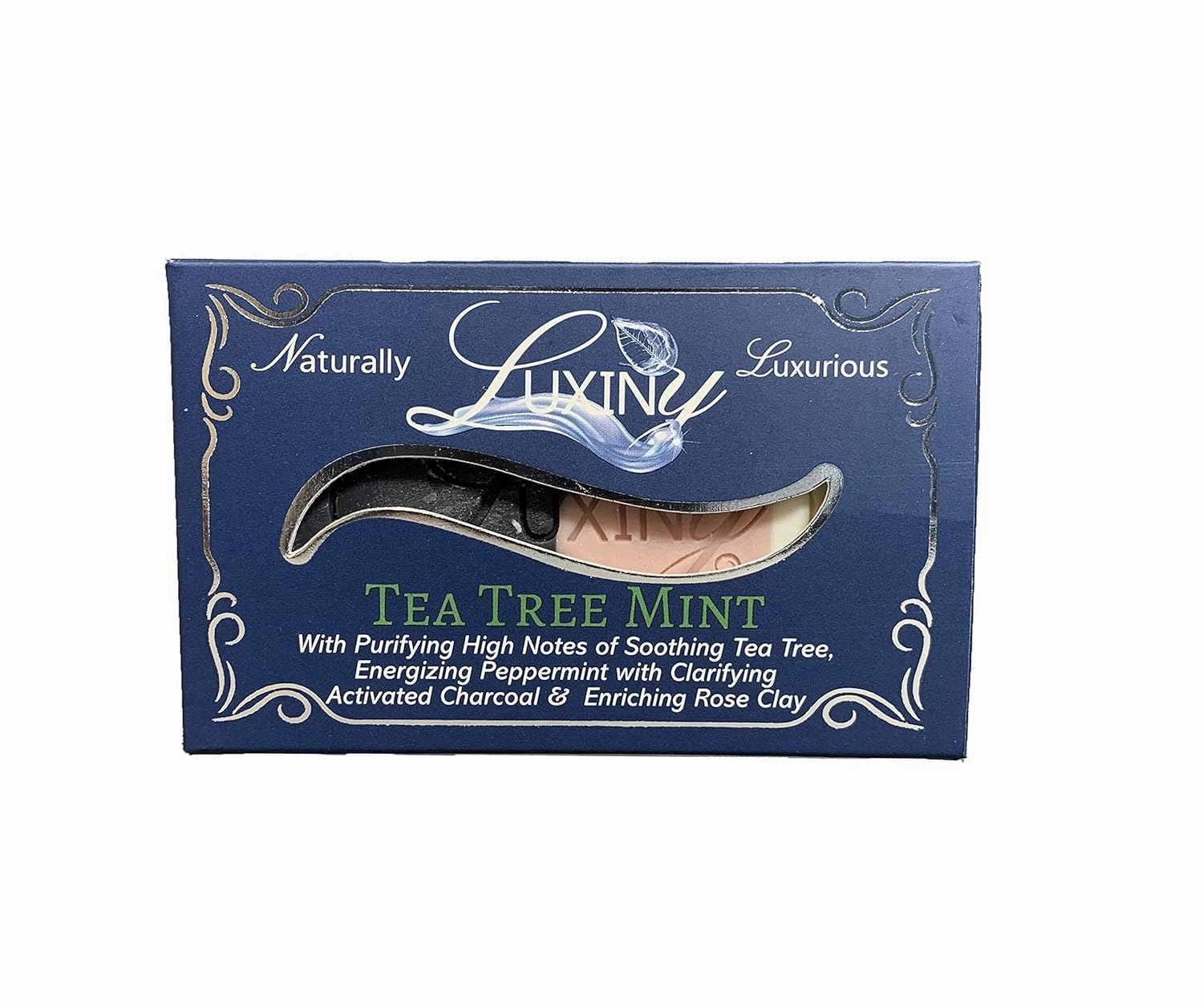Natural Soap Bar, Tea Tree Mint Charcoal Handmade Body Soap and Bath Soap Bar is a Palm Oil Free Vegan Castile Soap with Essential Oils for All Skin Types Including Sensitive Skin (3 Pack)