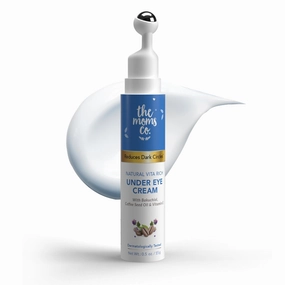 Natural Vita Rich Under Eye Cream for Dark Circles and Puffiness for Women, Suitable for Delicate Skin Under Eye Area, Soothing Massage Roller with Coffee Oil, Vitamins E & B3, 15 gm