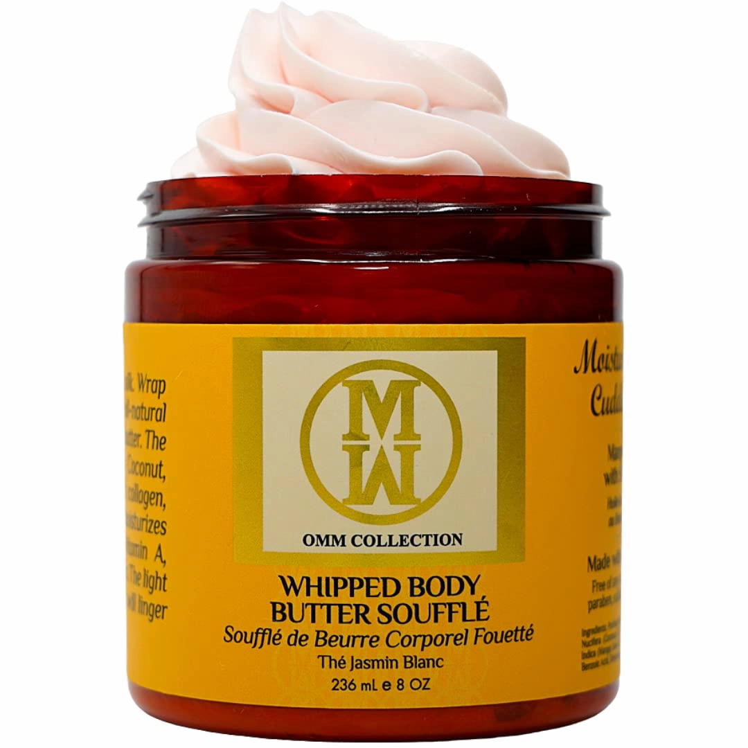 Natural Whipped Body Butter Soufflé For Dry & Sensitive Skin - Whipped Shea Butter Infused By Vitamin E & A, Mango Butter & Cacao Butter - Hydrating & Moisturizing - Vegan