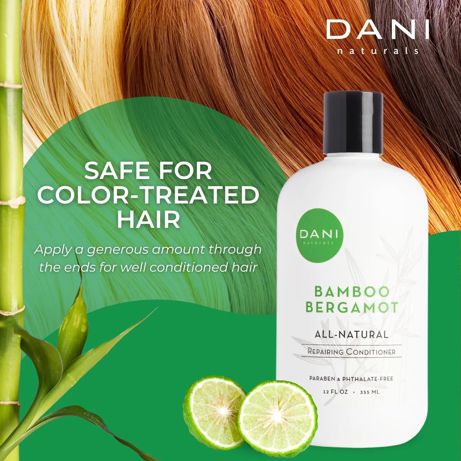 Naturals Conditioner – Bamboo Bergamot, Ultra-Hydrating & Nourishing for Dry & Curly Hair, Strengthens, Restores, Controls Frizz, Vegan & Color-Safe, 12 oz