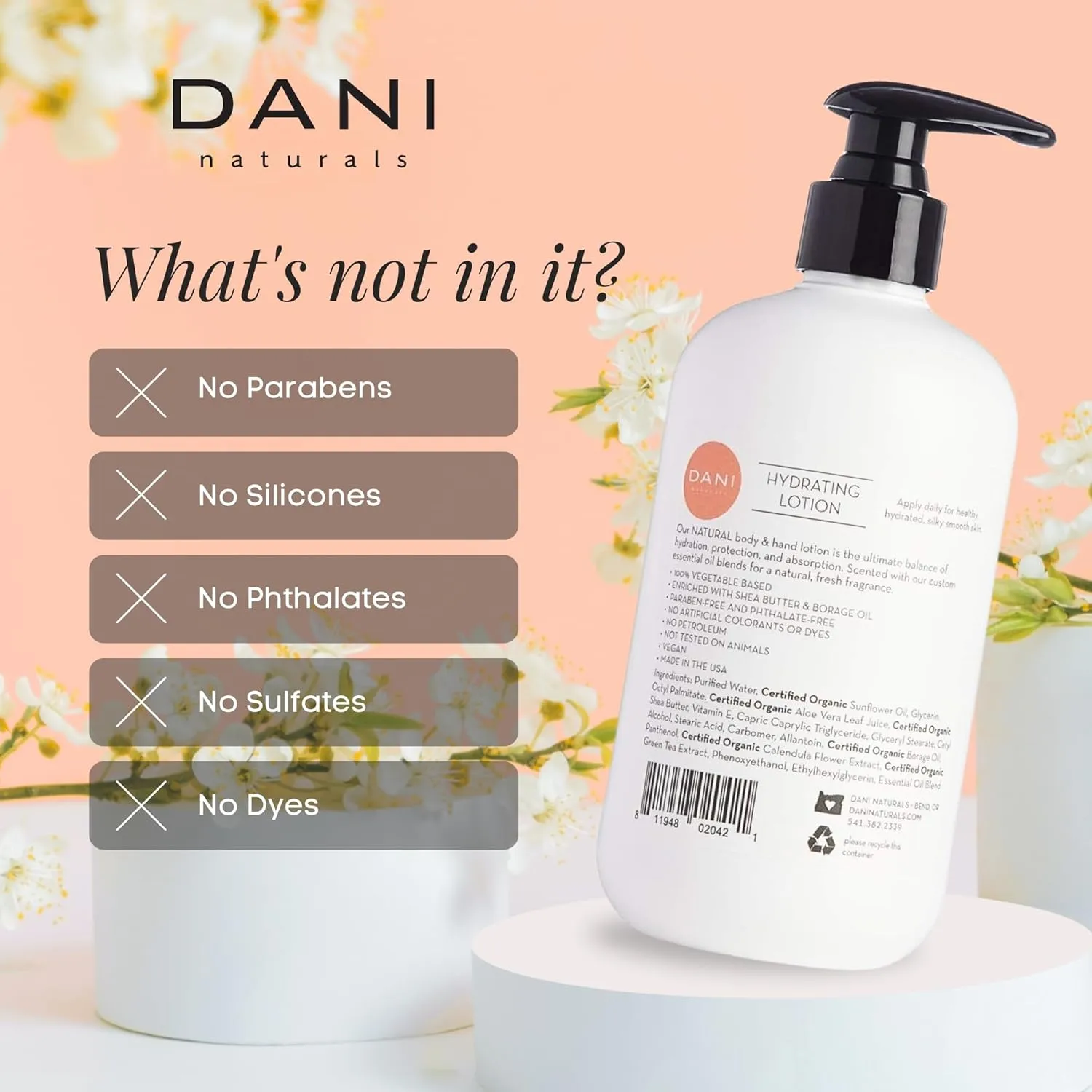 Naturals Hand & Body Lotion - Coconut Hibiscus Scented, Moisturizing & Nourishing Lotion for Dry Skin, Deep Hydration with Natural & Organic Ingredients, Paraben-Free, Vegan & Cruelty-Free, 12 Oz