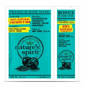 Natures Spirit Hair Mask Coconut 1 oz. Packet & 3ml Oil