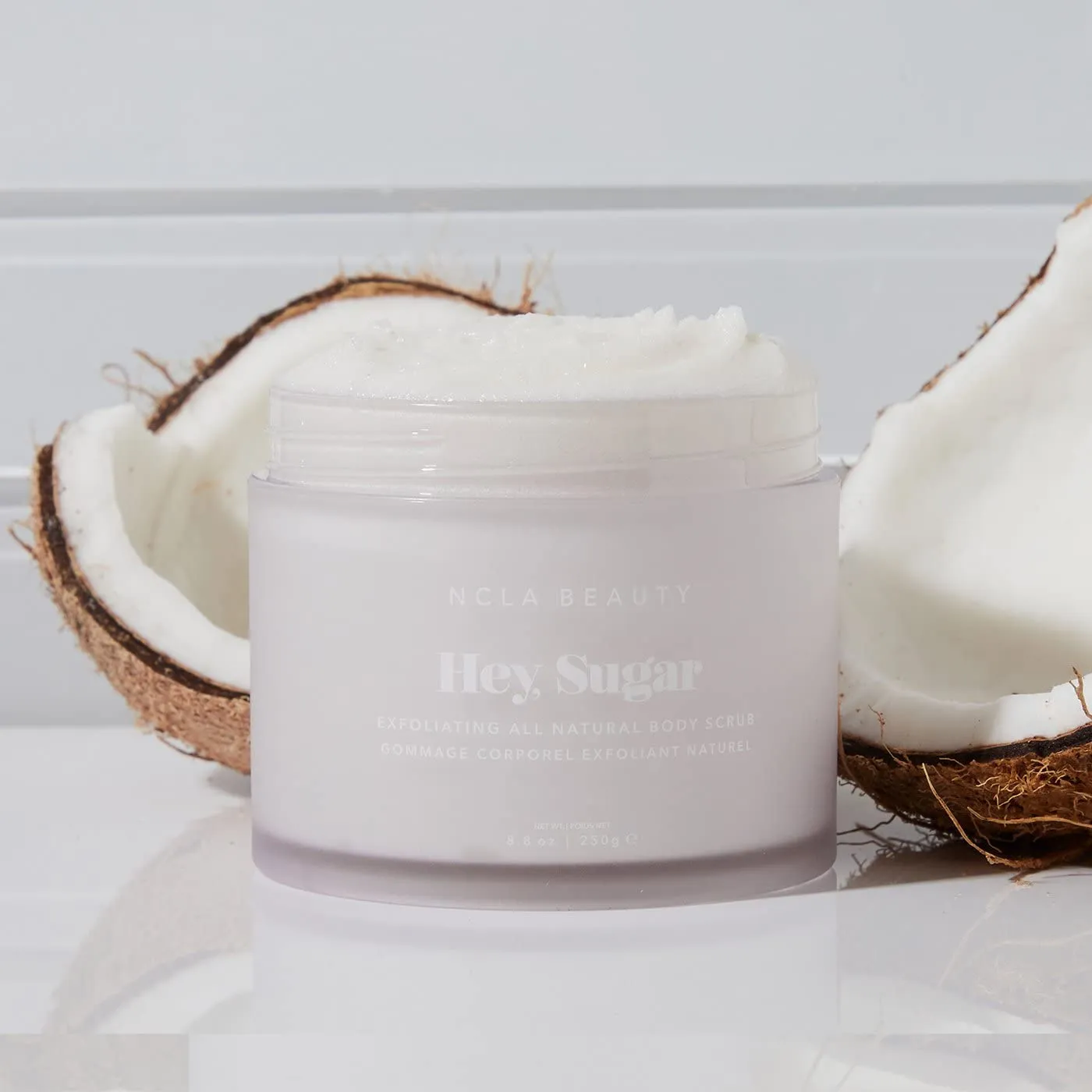 NCLA - Hey, Sugar Natural Body Scrub | Clean, Natural, Non-Toxic Beauty (Coconut Vanilla; 250g | 8.8oz)