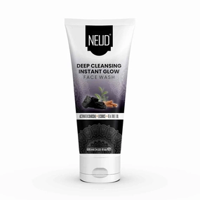 NE.UD Deep Cleansing Face Wash for Instant Glowing Skin, With Activated Charcoal & Aloe vera, Facewash for Men and Women - 125ml