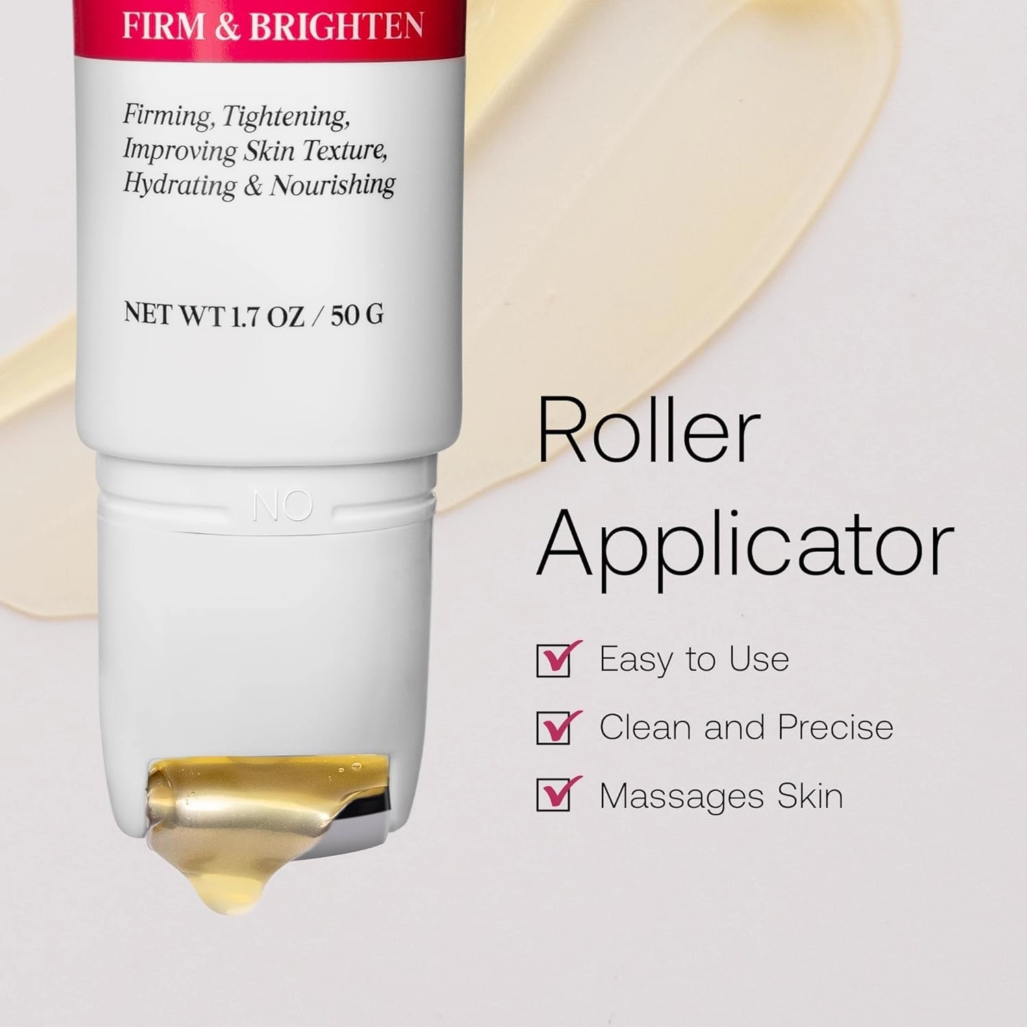 Neck Cream for Tightening and Firming: Anti Aging Anti Wrinkles Reduces Neck Lines Fine Lines with Roller Applicator - Retinol Niacinamide Hyaluronic Acid Cruelty Free Paraben Free 1.7 OZ/50g