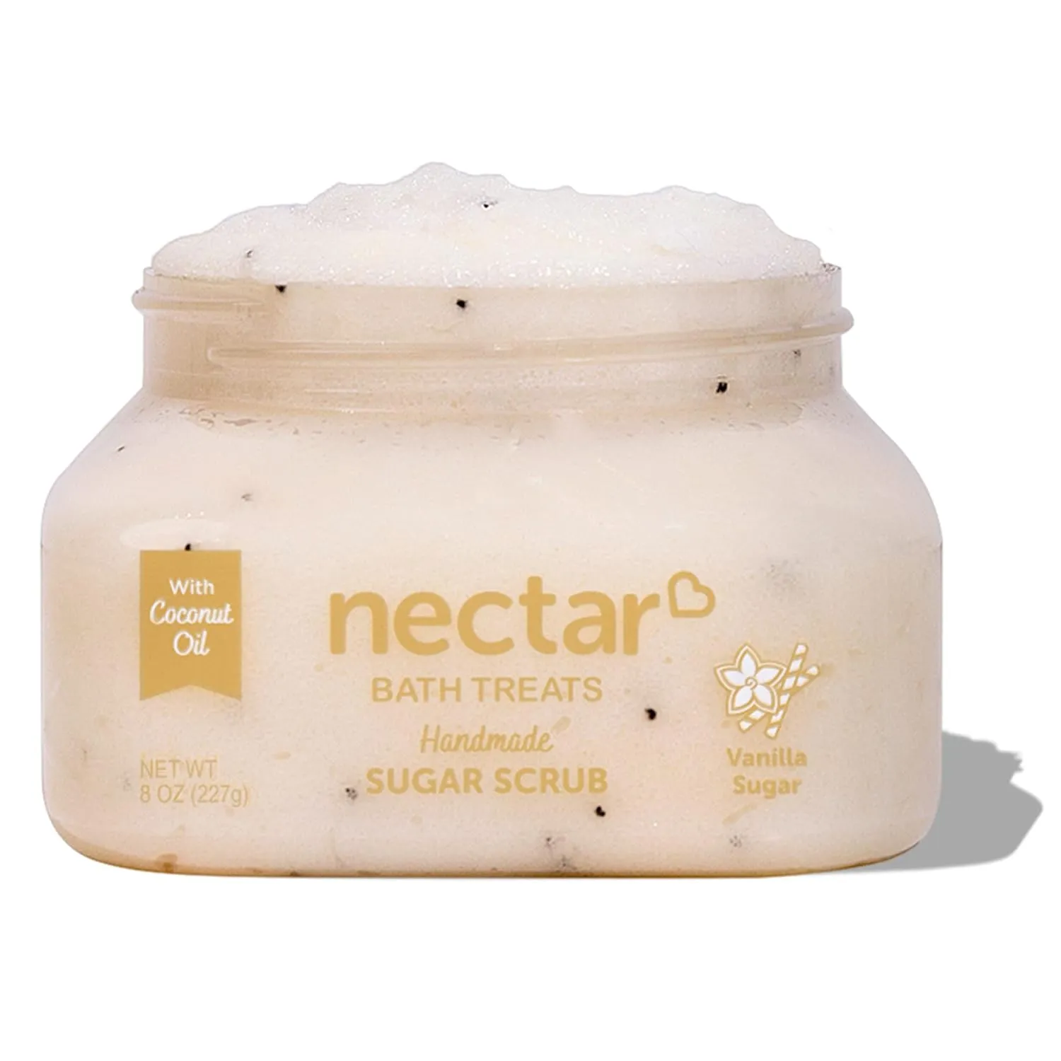 Nectar Life Exfoliating Sugar Scrub, Moisturizing Body Scrub with Coconut Oil & Shea Butter, Pre Shave Exfoliator (8 Ounce, Vanilla)