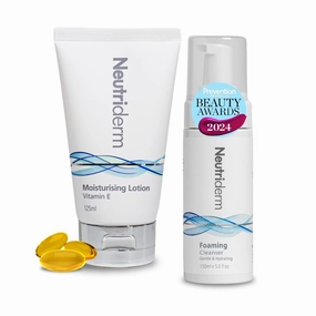 NEUTRIDERM Mositurizing Lotiion Vitamin E   Niacinamide Foaming Face Cleanser - Cleanse, Hydrate & Rejuvenate