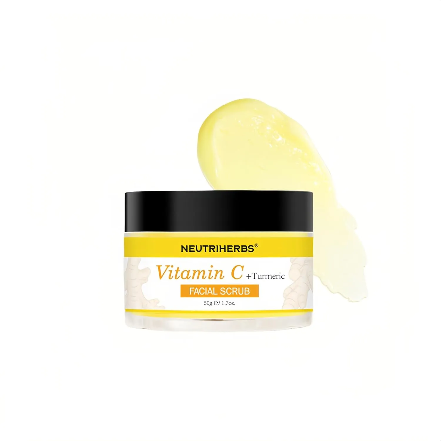 NEUTRIHERBS Turmeric Face Scrub, Exfoliating Scrub Cream with Vitamin C, Smooth, Brighten Skin - 1.76oz