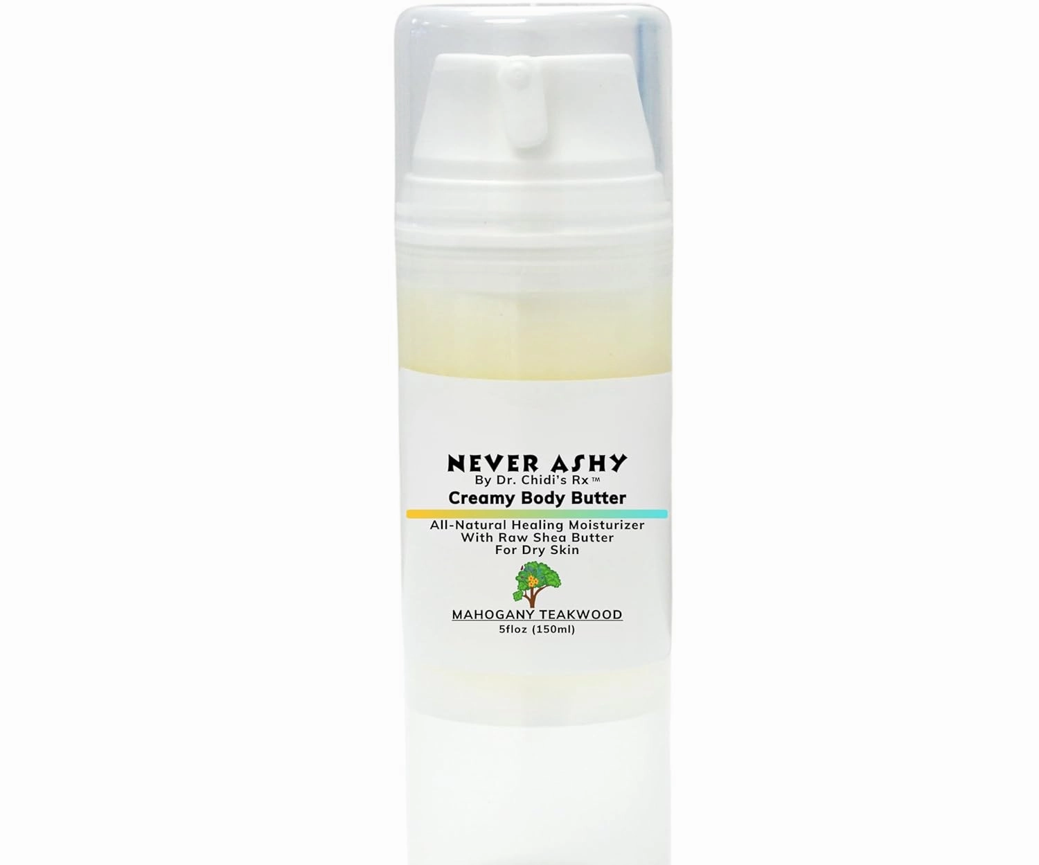 NEVER ASHY Creamy Body Butter. All Natural Moisturizer. Made with Raw Shea Butter. For Hands, Body, Feet. By Dr. Chidi's Rx - All Natural Skin Care. Made in USA. (Coconut Bliss)