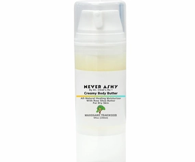 NEVER ASHY Creamy Body Butter. All Natural Moisturizer. Made with Raw Shea Butter. For Hands, Body, Feet. By Dr. Chidi's Rx - All Natural Skin Care. Made in USA. (Fragrance Free)